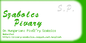 szabolcs pivary business card